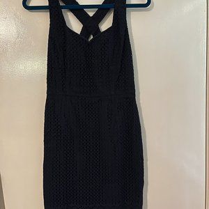 Brooks Brothers Navy Eyelet Sheath Dress